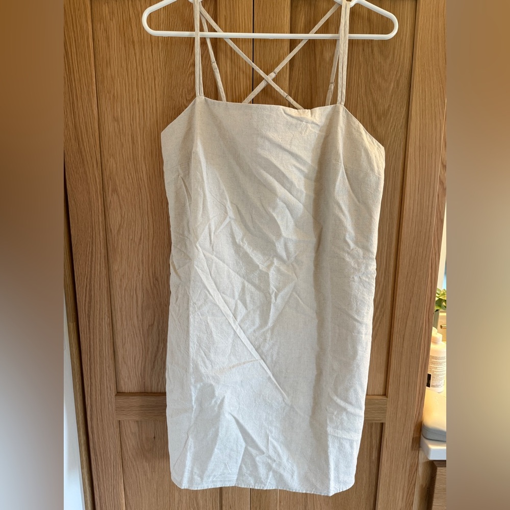 Women’s linen blend beige dress